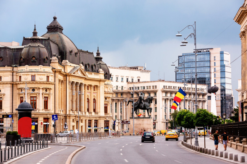 Victory Avenue (Calea Victoriei) in Bucharest, Romania