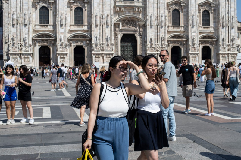 Italy: Summer and heat in the center of Milan