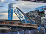 Driver and passenger crushed to death when bridge collapses on their car in Thailand