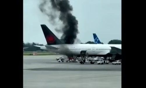 VIDEO. Incendiu pe aeroportul din Montreal. O camionetă a luat foc chiar sub un avion