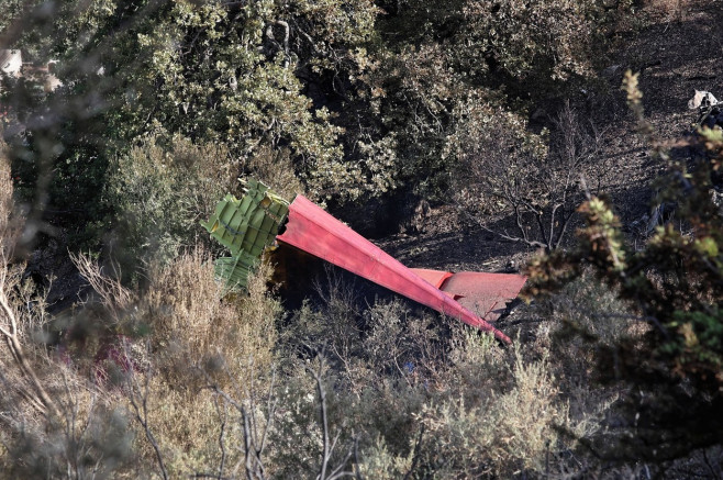 Canadair CL-215 aircraft crash, Karystos, Island of Evia, Greece - 25 Jul 2023