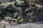 Canadair CL-215 aircraft crash, Karystos, Island of Evia, Greece - 25 Jul 2023