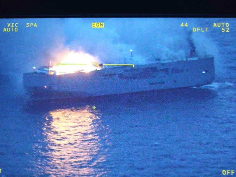 One killed in a fire broke out on cargo ship near Netherlands