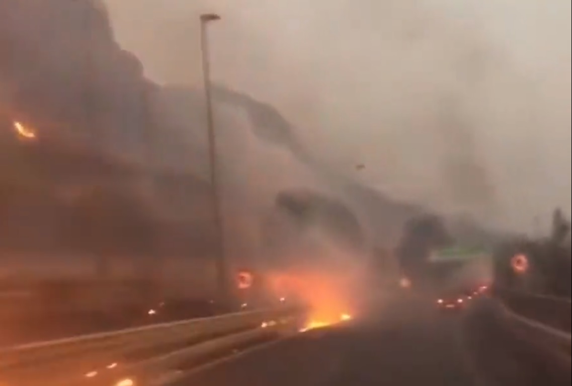 VIDEO. Autostradă cuprinsă de flăcări, în Sicilia. Incendiile de vegetație se răspândesc în sudul Italiei