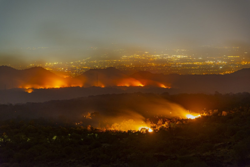 Fire breaks out on Mount Etna in Italy