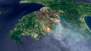 incendiile de vegetatie din grecia vazute din satelit