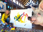Pigcasso, porcul ale cărui tablouri abstracte s-au vândut cu 1 milion de dolari