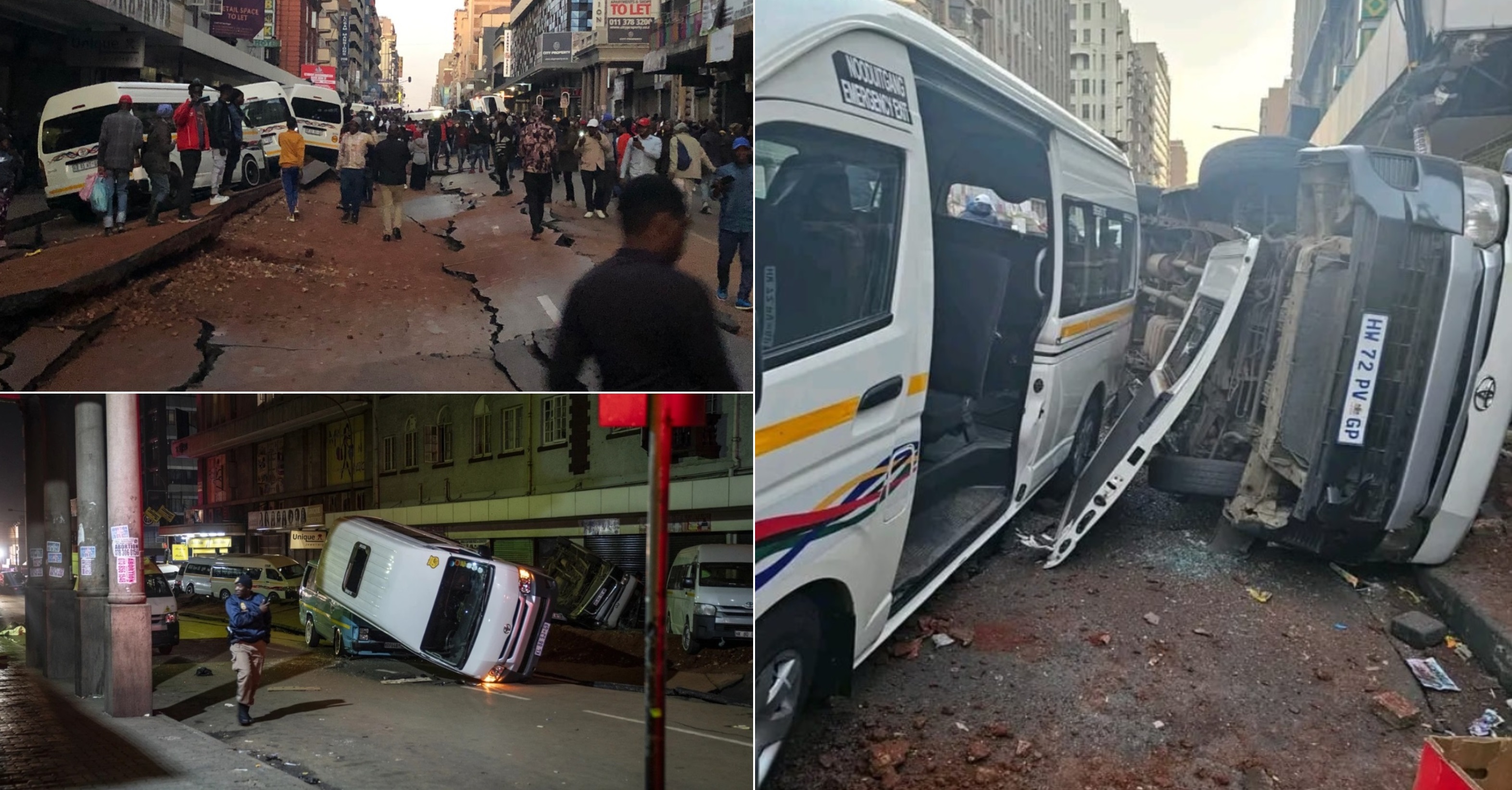 Scene apocaliptice în Johannesburg după ce o explozie masivă a distrus una dintre cele mai aglomerate străzi din oraș