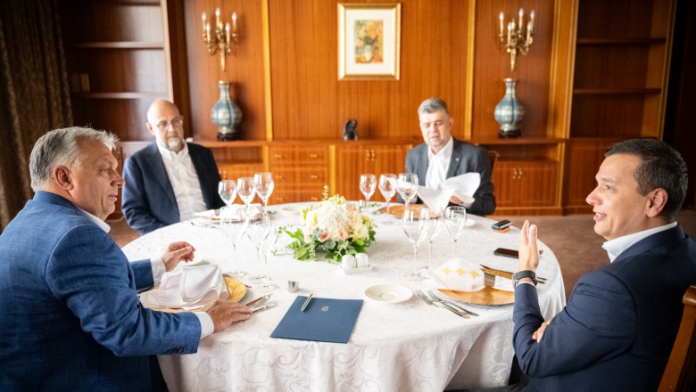 Viktor Orban la masă cu Marcel Ciolacu, Kelemen Hunor și Sorin Grindeanu