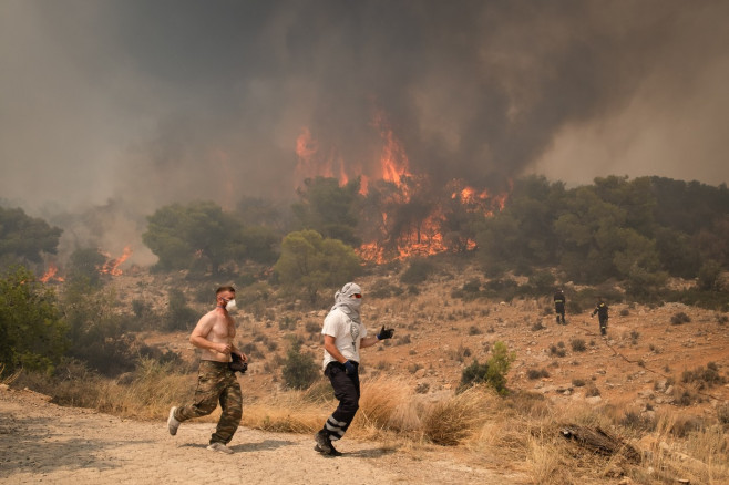 Wildfire In Nea Zoi Of Nea Peramos, Greece - 19 Jul 2023