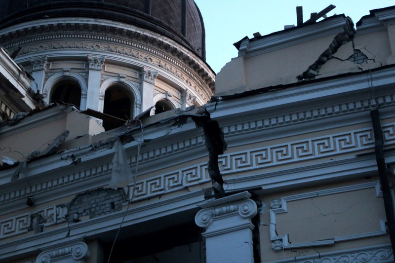 catedrala distrusă de rachete rusești în Odesa