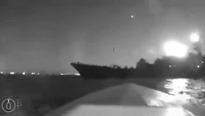 Cum arată nava rusă de război avariată de dronele ucrainene. Primele imagini ale atacului din portul Novorossiysk