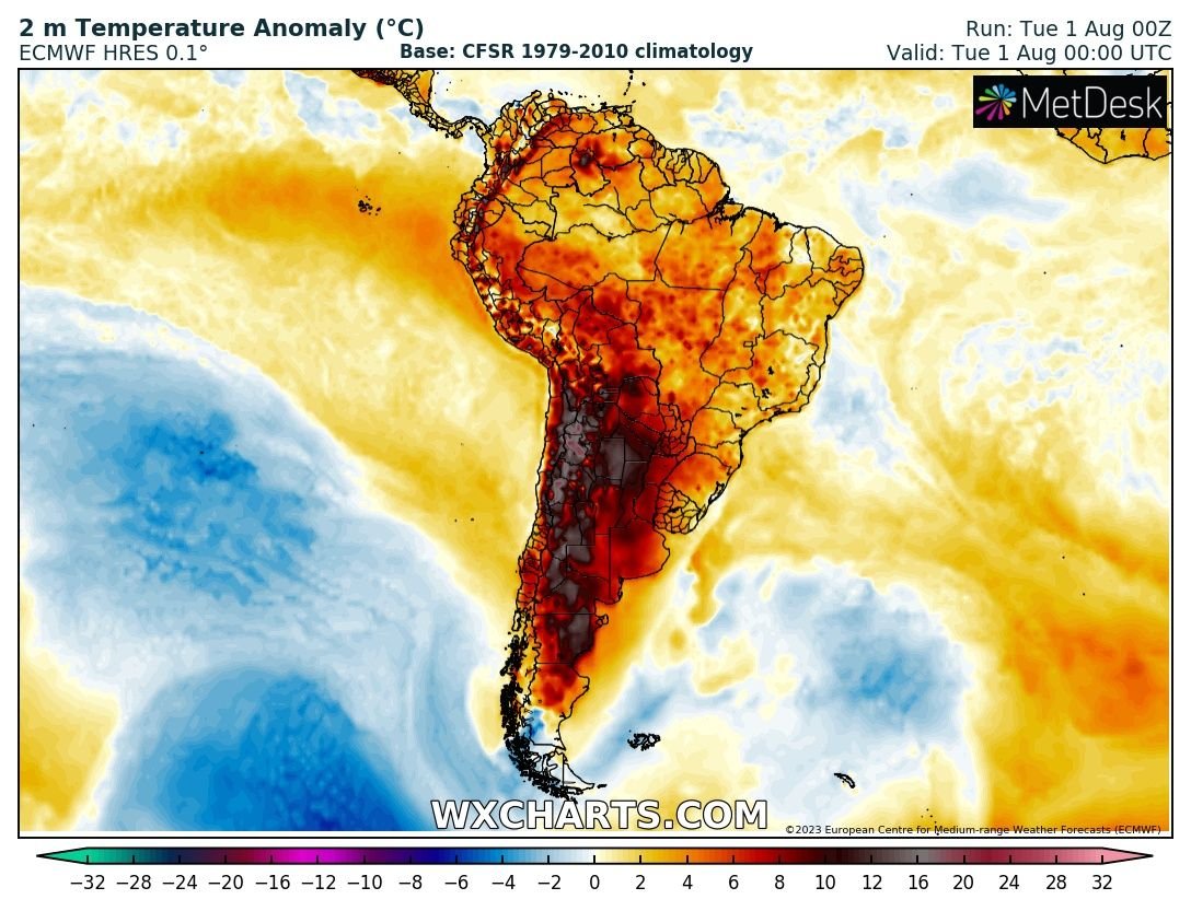 America de Sud se confruntă cu valuri de căldură în mijlocul iernii. În Chile a fost cea mai caldă zi de iarnă din ultimii 72 de ani