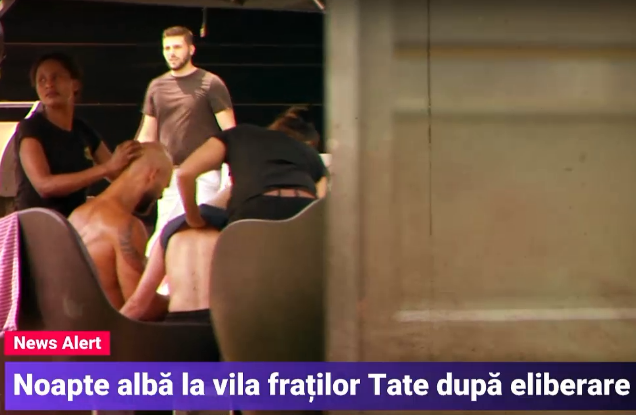 Frații Tate au făcut noapte albă și au petrecut cu maseuze după decizia instanței