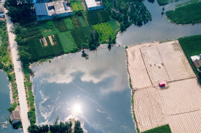 China: The Flooded Liangxiang Village in Henan, China