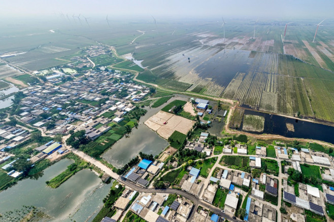 China: The Flooded Liangxiang Village in Henan, China