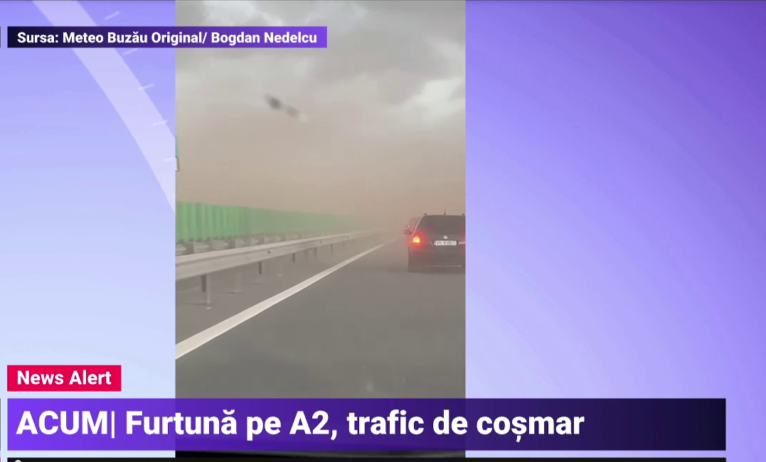 Circulație îngreunată pe Autostrada Soarelui din cauza ploilor torențiale. Avertismentul polițiștilor
