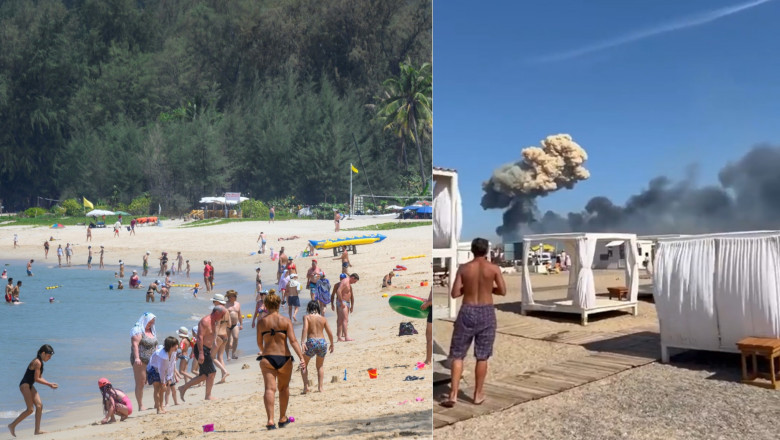 plajă din Tailanda plină de turiști ruși / explozie pe o plajă din Crimeea
