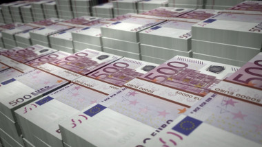 Euro money pack 3d illustration. 500 EUR banknote bundle stacks. Concept of finance, cash, economy crisis, business success, recession, bank, tax and