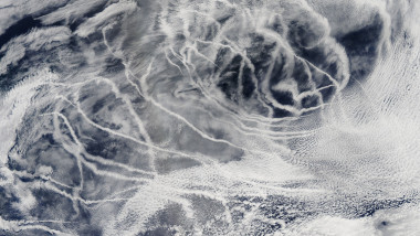 Ship tracks formed above the northern Pacific Ocean - 03 Jul 2010