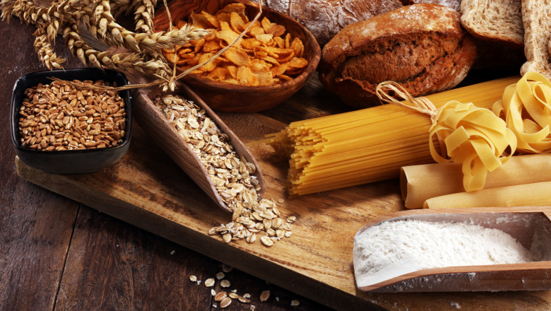 Whole,Grain,Products,With,Complex,Carbohydrates,On,Rustic,Table