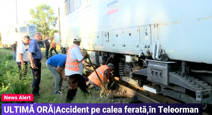 Încă un accident pe calea ferată, în Teleorman. Un utilaj feroviar în care erau două persoane a deraiat la ieșirea din Roșiorii de Vede