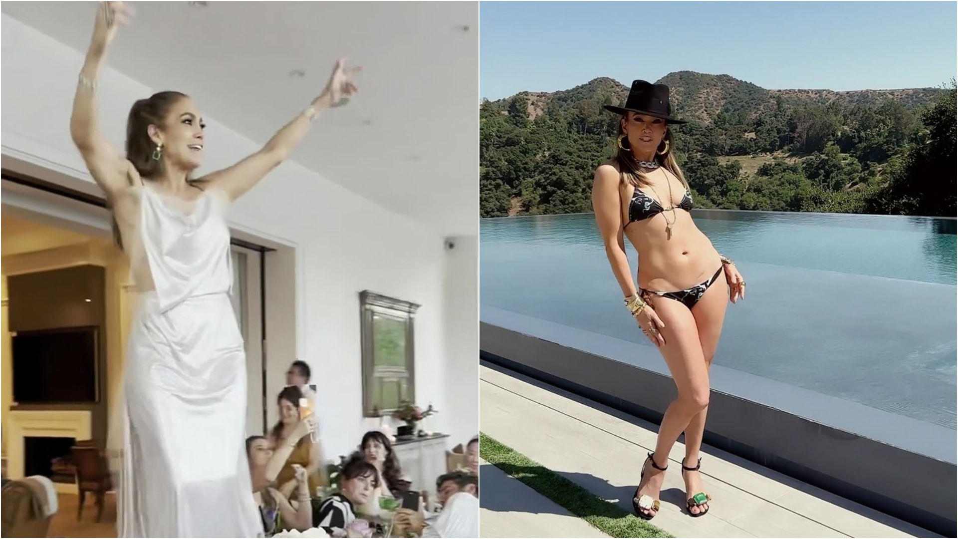 Imagini incendiare cu Jennifer Lopez la petrecerea de 54 de ani. A dansat pe masă și s-a relaxat la piscină
