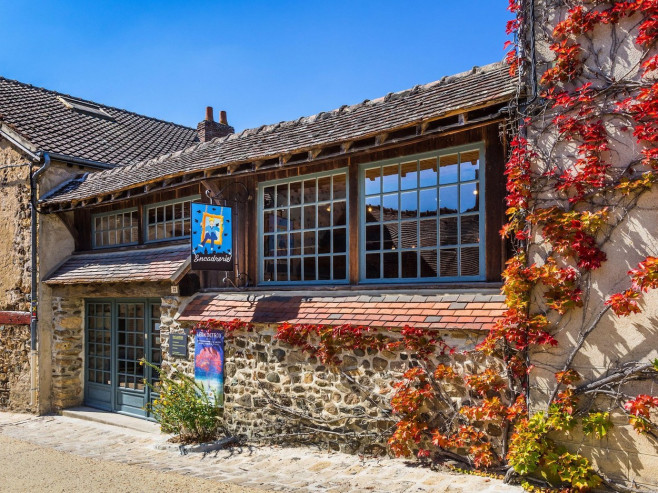 Picture framing shop in the village of Gargilesse, Indre (36), France.