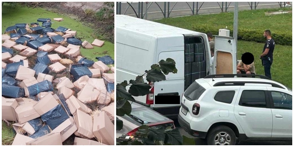 Zeci de cutii cu paie au fost aruncate într-un lac de lângă Satu Mare. "Marfa" ar avea legătură cu o înscenare făcută polițiștilor