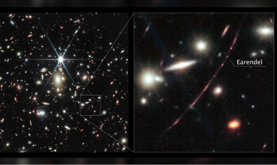 Telescopul James Webb a fotografiat cea mai îndepărtată stea din Univers, aflată la 28 de miliarde de ani lumină