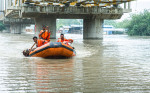 Flood in New Delhi, India Amidst the Crisis: NDRF (National Disaster Response Force) personnel come forward, fearlessly