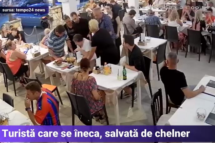 O turistă care se îneca a fost salvată de un chelner, la o terasă din Grecia