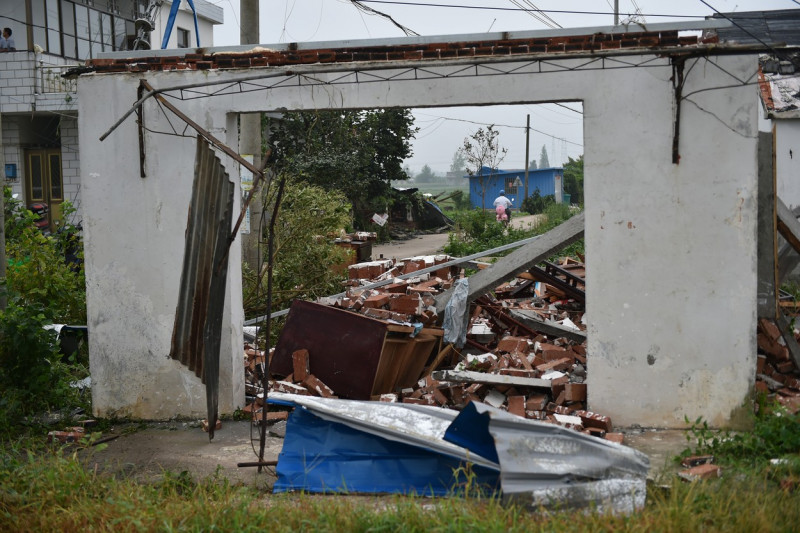 Houses Collapsed After A Tornado in Yancheng, China