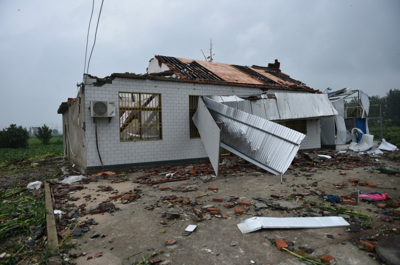 Houses Collapsed After A Tornado in Yancheng, China - 14 Aug 2023