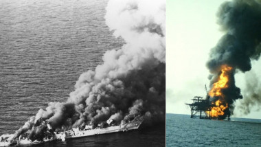Imagini din timpul Operațiunii Călugărița din 1988 când SUA au distrus o fregată iraniană și au bombardat mai multe ținte din Golful Persic