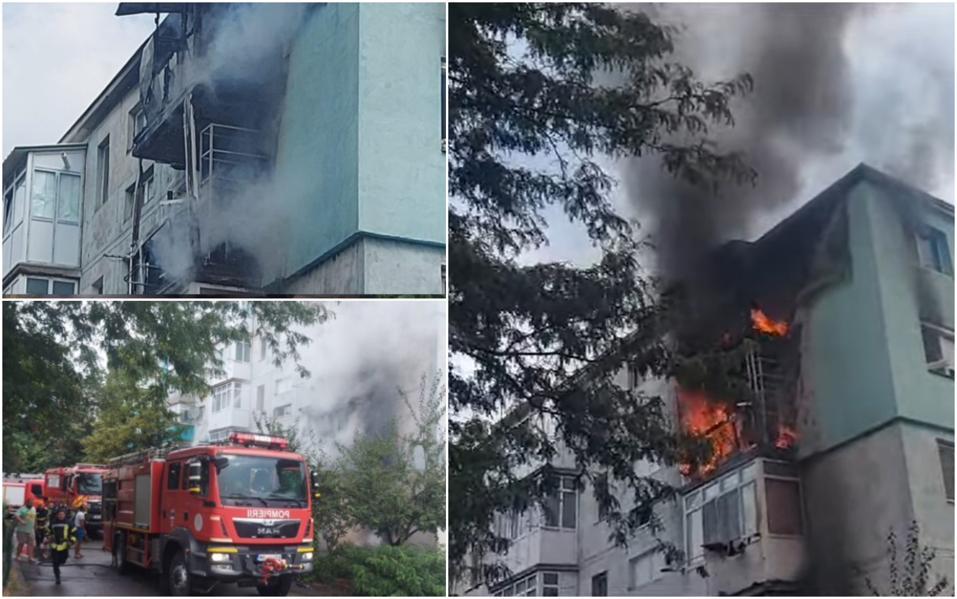 Un frigider defect a provocat un incendiu de proporții într-un bloc din Craiova. Toți locatarii, evacuați