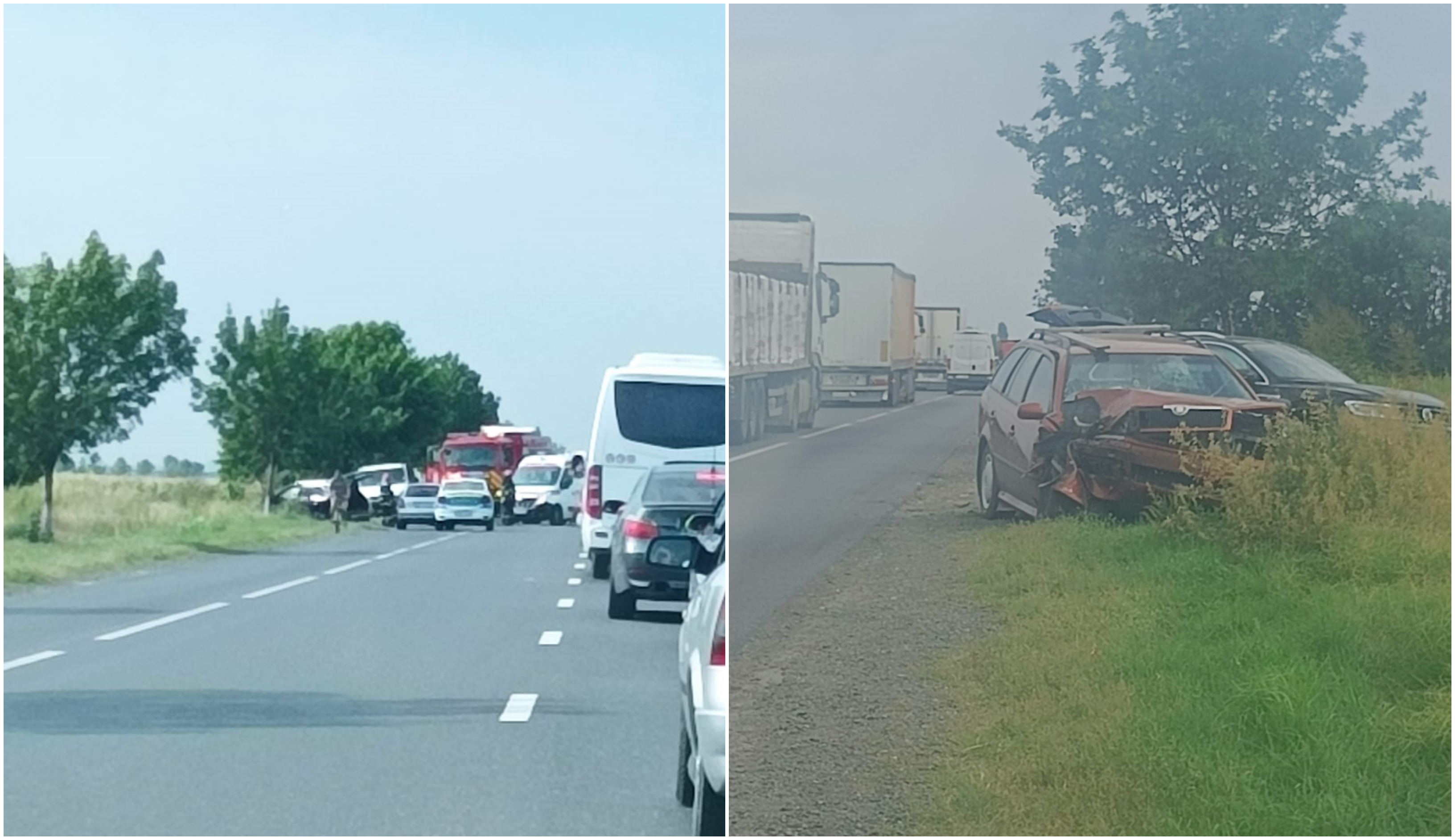 Accident cu 6 victime pe E85, în județul Buzău. Printre răniți sunt și trei copii, dintre care unul de 2 ani