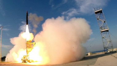 launch of an Israeli Arrow 3 missile, at an undisclosed location in southern Tel Aviv