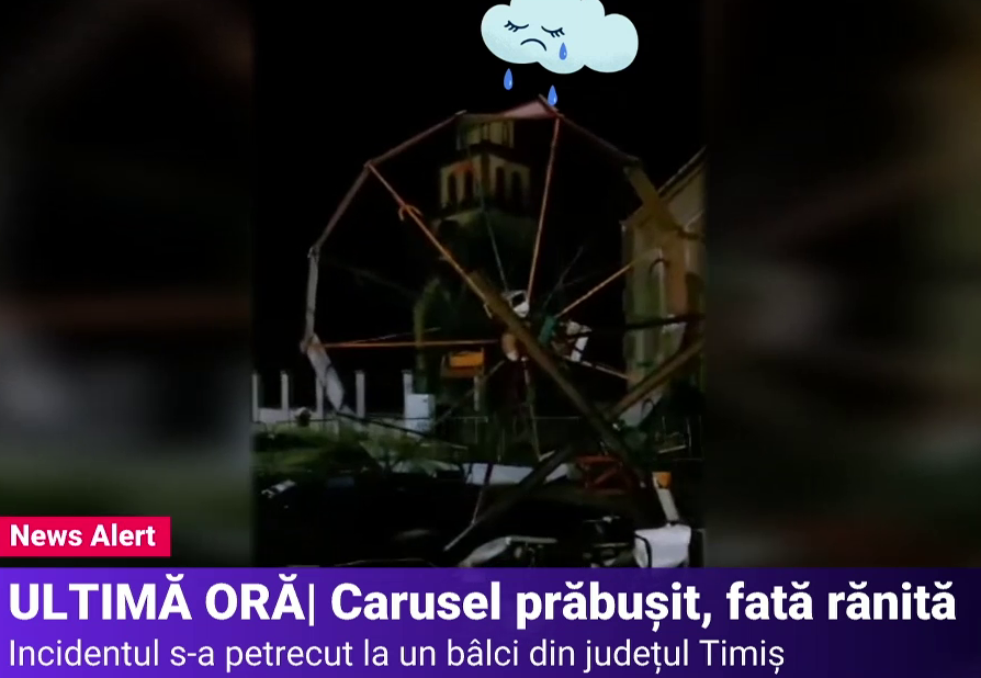 Momente de panică la un bâlci din județul Timiș. O fată de 11 ani a fost rănită după ce un carusel a cedat și s-a prăbușit