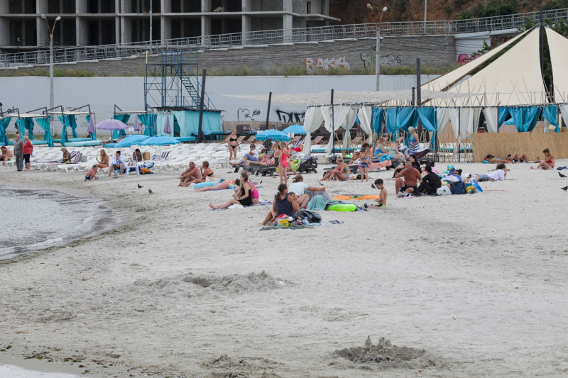 Vacationers Enjoy The Beach - Odesa