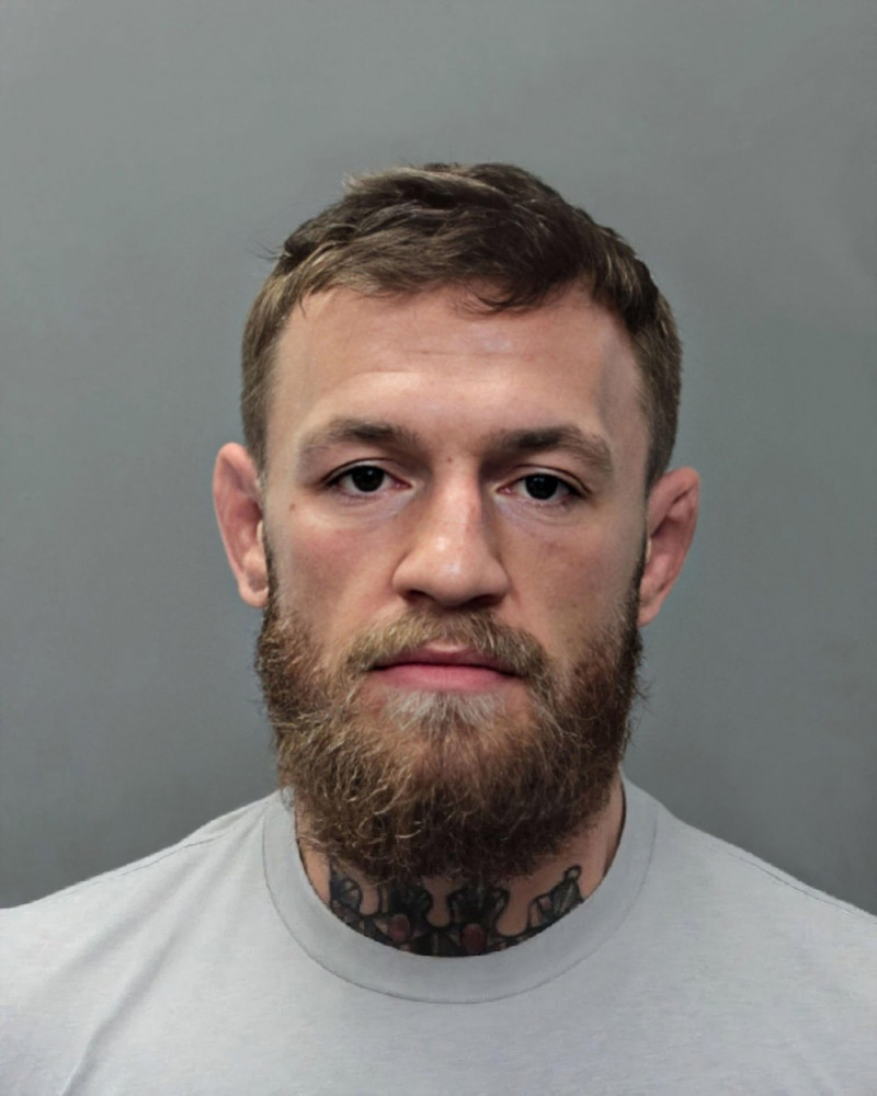 2019 , 11 march , MIAMI , Florida , USA : The famous UFC icon irish-born boxeur CONOR McGREGOR ( born 14 july 1988 ), mug shot after the arrest. Was arrested in Miami having allegedly smashed a fans phone at Fontainebleau Miami Beach hotel, the home of L