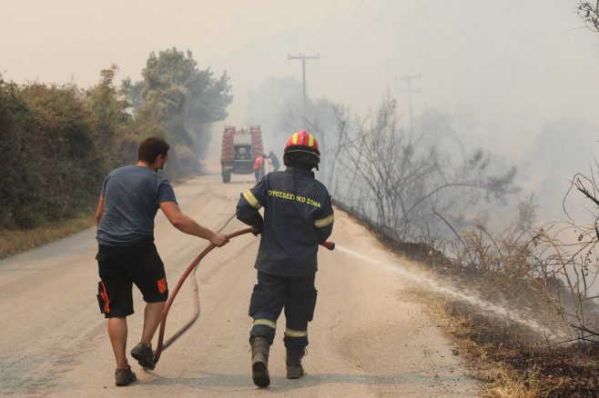 Griechenland - Region Evros, Zerstörung durch das Feuer in Alexandroupolis. Momentaufnahme am Dienstag, 22. August 2023.