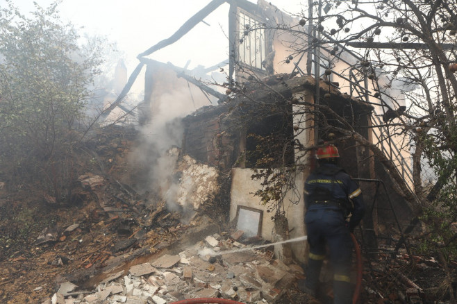 Griechenland - Region Evros, Zerstörung durch das Feuer in Alexandroupolis. Momentaufnahme am Dienstag, 22. August 2023.