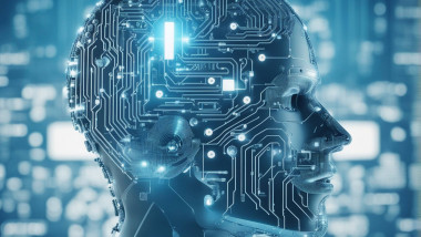 19.08.2023: Maschinenmensch, Künstliche Intelligenz Daten Datenstrom maschinelles Lernen Digitalisierung Techologie, Bil