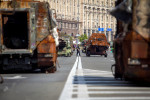 Destroyed Russian equipment on display in Khreshchatyk, Kyiv, Ukraine - 21 Aug 2023