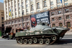 Destroyed Russian equipment on display in Khreshchatyk, Kyiv, Ukraine - 21 Aug 2023