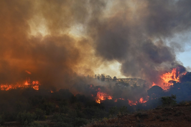 Wildfire Rages Near Prodromos Village In Boeotia, Prodromos, Boeotia, Greece - 21 Aug 2023