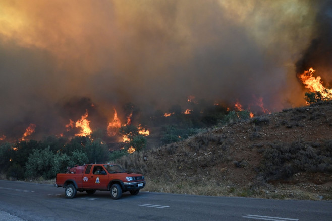 Wildfire Rages Near Prodromos Village In Boeotia, Prodromos, Boeotia, Greece - 21 Aug 2023