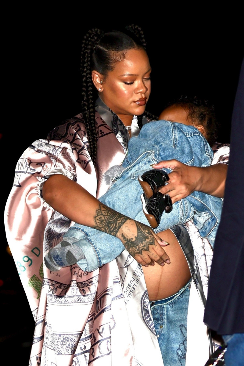 *EXCLUSIVE* Rihanna Glows and Dotes on Son RZA while Departing Beloved Giorgio Baldi Restaurant!