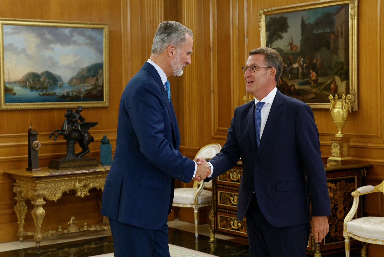 Lovitură pentru Pedro Sanchez. Regele Spaniei l-a desemnat candidat la funcția de premier pe liderul dreptei, Alberto Nunez Feijoo